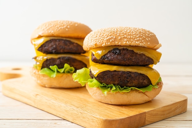 hamburger or beef burgers with cheese - unhealthy food style