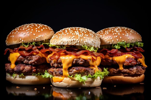 Foto hamburger burgers vreugdevolle uitstap