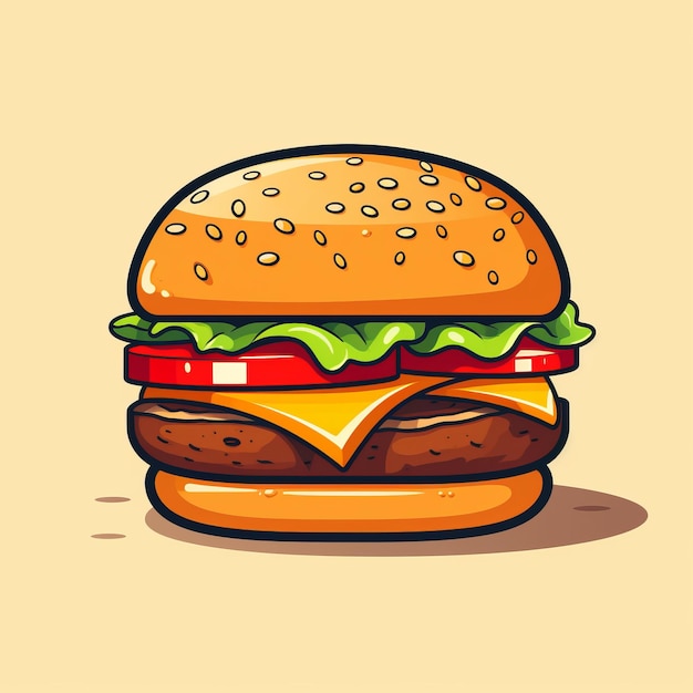Hamburger Cheeseburger Realistic Illustration