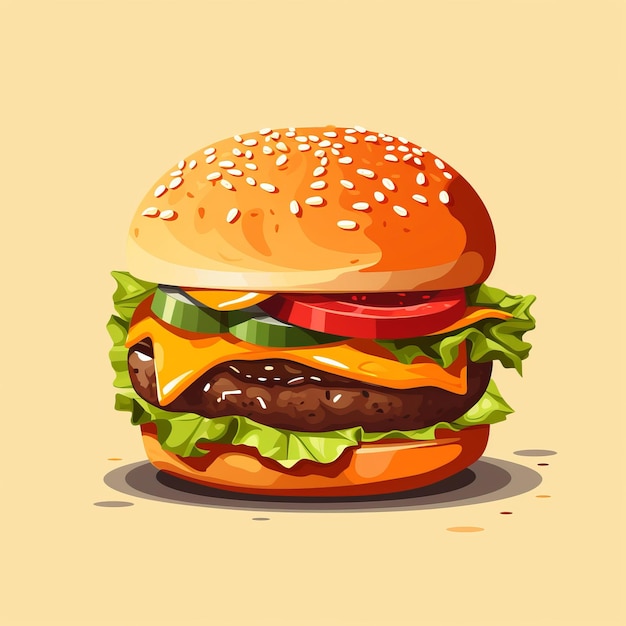 Hamburger Cheeseburger Realistische illustratie