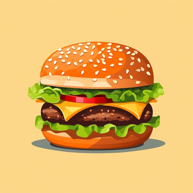 Hamburger Cheeseburger Realistische illustratie