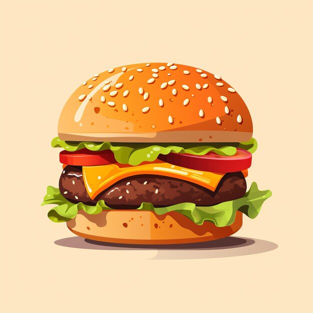 Hamburger Cheeseburger Realistische illustratie