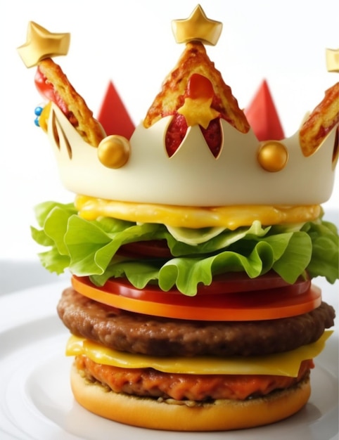 Hamburger and crown on top