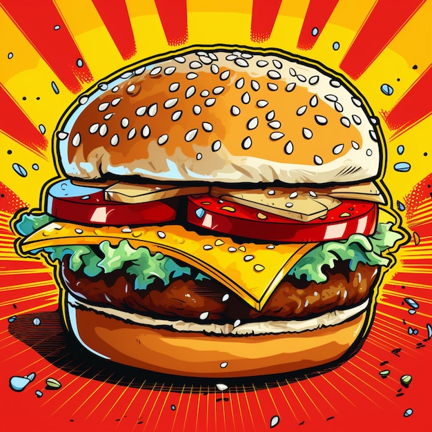 hamburger en frietjes illustratie vector