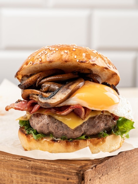 Foto hamburger exemplaarruimte verticaal