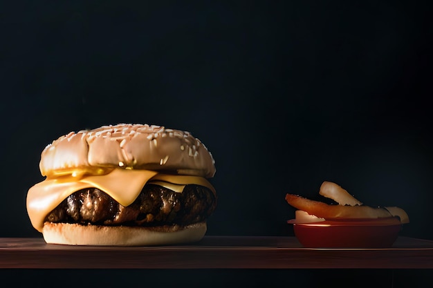 The Hamburger fast food menu Ai Generative image