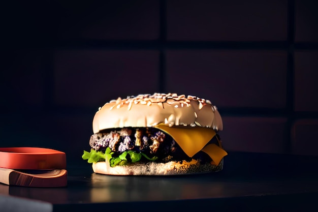 The Hamburger fast food menu Ai Generative image