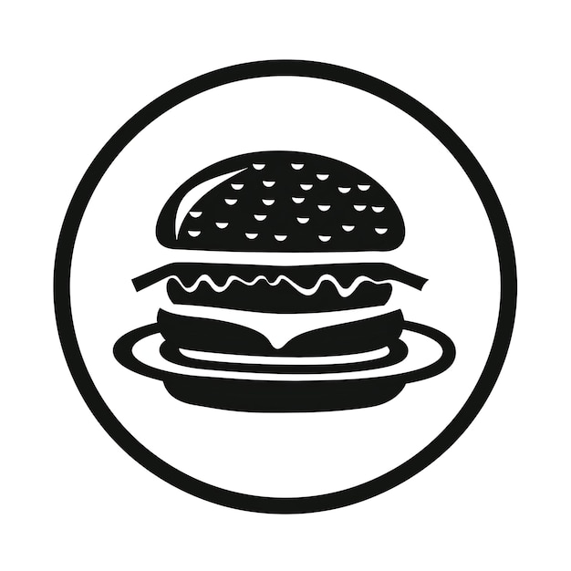 Photo hamburger food icon with a bun patty and lettuce layer serve symbol idea design simple minimal art