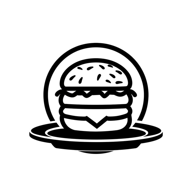 Photo hamburger food icon with a bun patty and lettuce layer serve symbol idea design simple minimal art