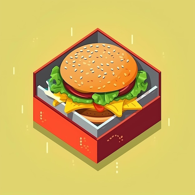 Hamburger illustratie ontwerp heerlijk uitziende hamburger op pastel achtergrond fastfood schoon ontwerp