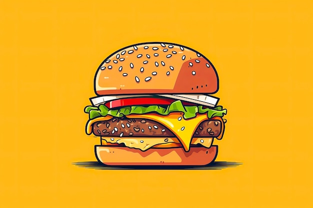 Hamburger Illustration Snacks illustration Fastfood Illustration Generative AI