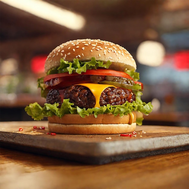 Hamburger in een restaurant