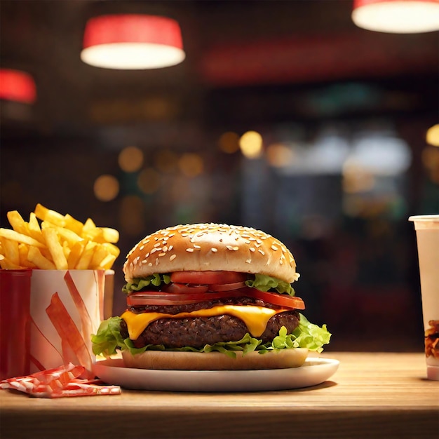 Hamburger in een restaurant