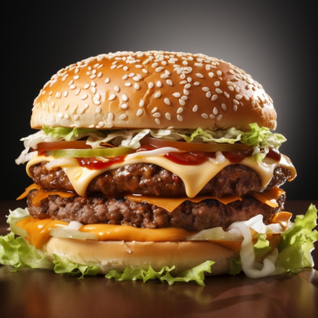 Hamburger isolated on white background Fresh burger