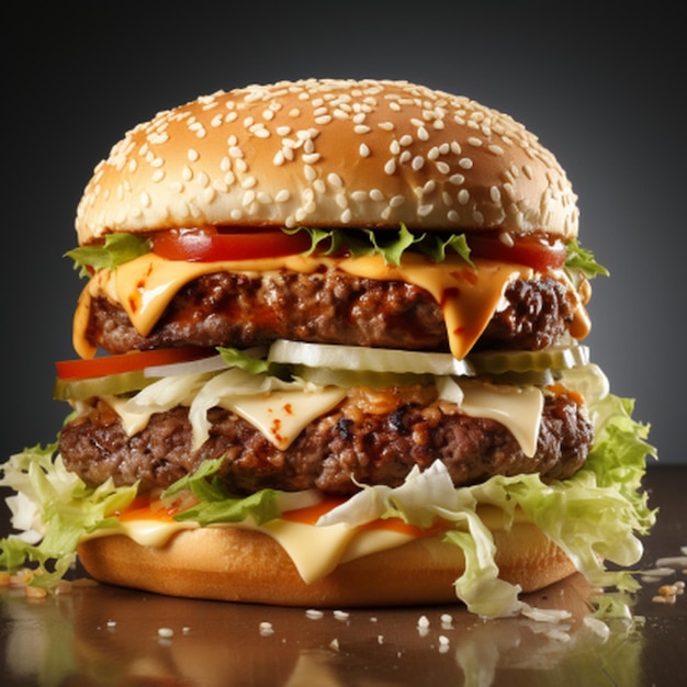 Hamburger isolated on white background Fresh burger