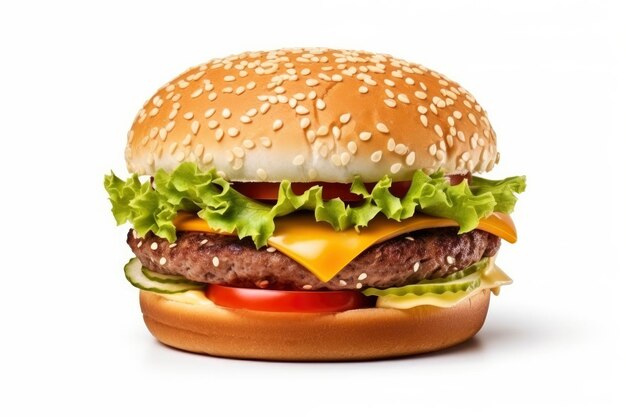 Photo hamburger isolated on white background