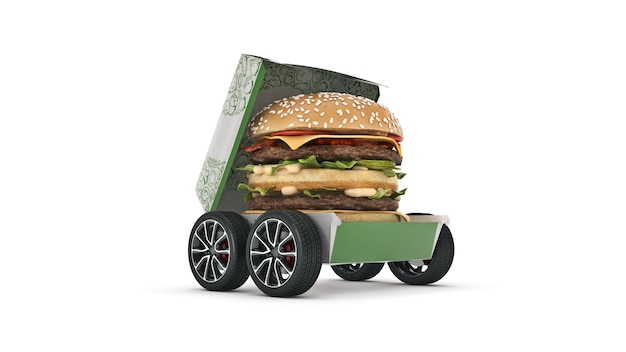 Hamburger Levering 3D-rendering