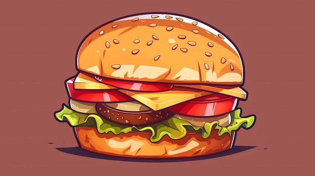 Hamburger of hamburger hand getrokken schets stijl illustratie ai generatief