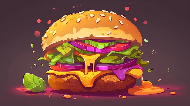 Hamburger of hamburger hand getrokken schets stijl illustratie ai generatief