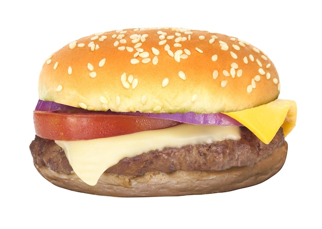 Фото Гамбургер на белом фоне