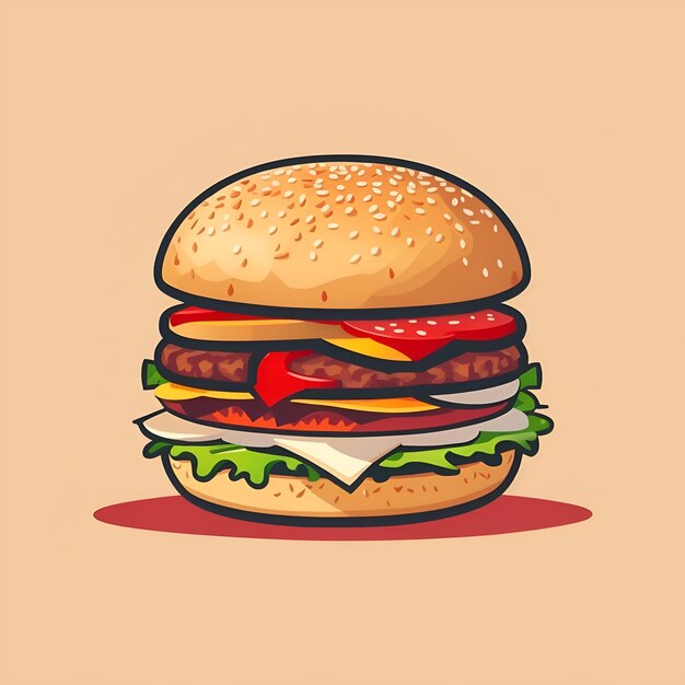 Photo hamburger on a plate ai generated