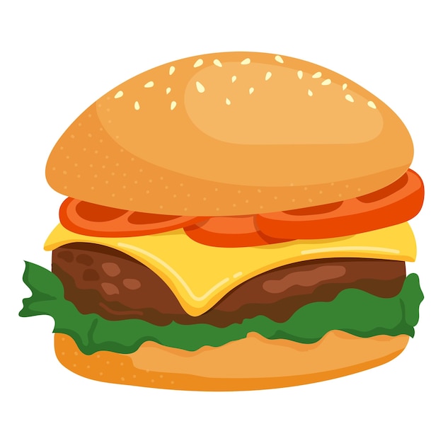 Hamburger png sticker leuke illustratie doorzichtige achtergrond