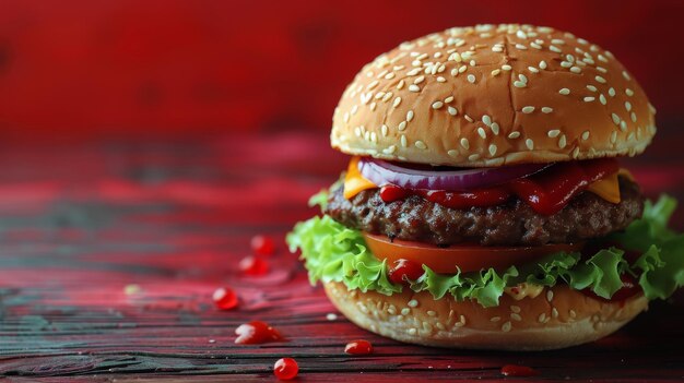 Hamburger on Table