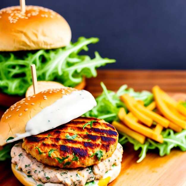 Hamburger on a Table