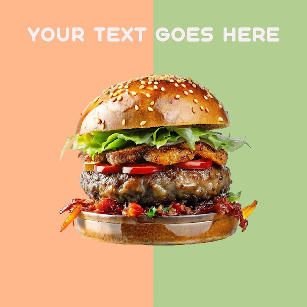 a hamburger on transparent background