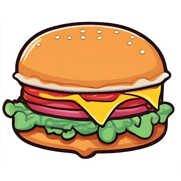 hamburger on white background