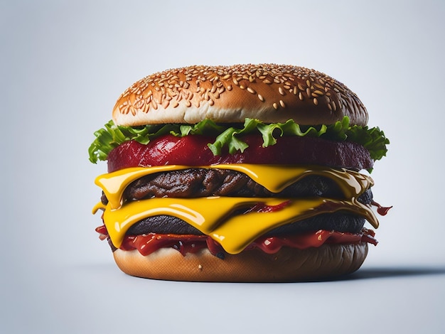 Hamburger on White Background