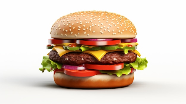 Hamburger white background