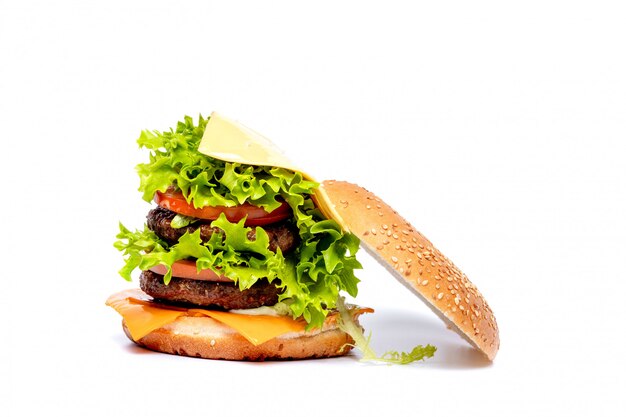 hamburger on a white background