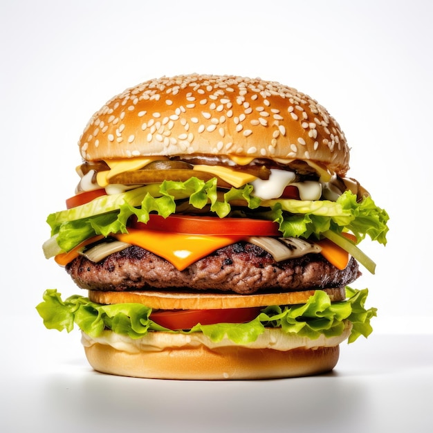 hamburger on white background