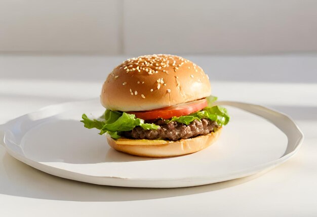 hamburger with cheese with fries and a drink