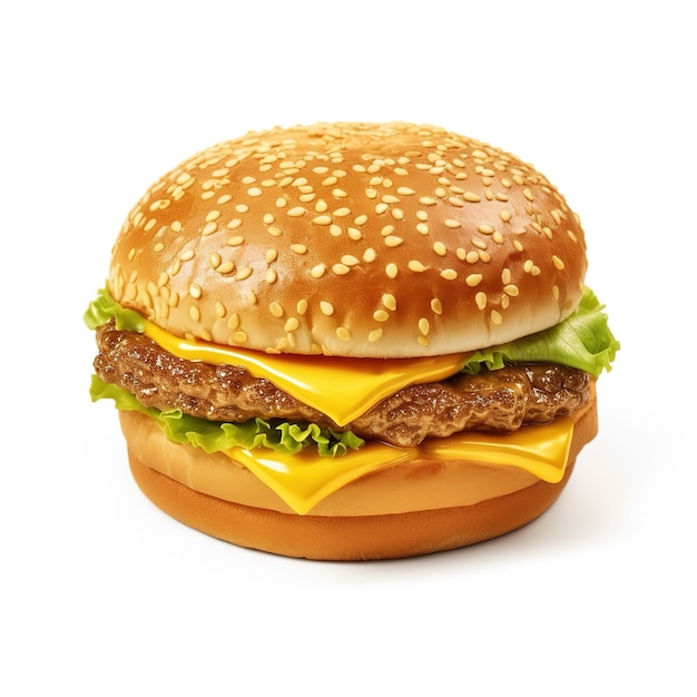 A hamburger with lettuce on it