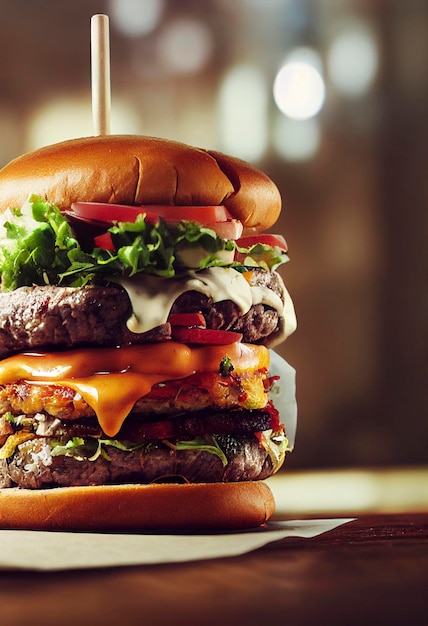 Hamburgerafbeelding voor menu en reclame