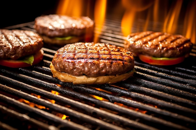 Hamburgers op de grill