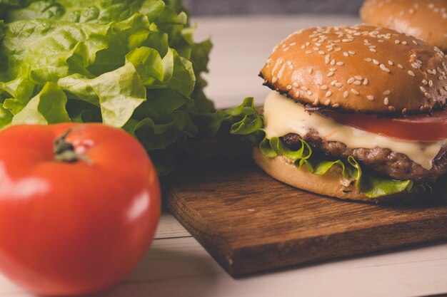 Hamburgers or sandwiches is the popular fast food for brunch or lunch