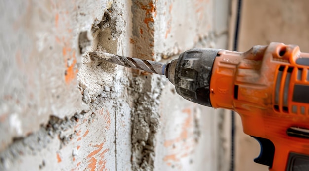 Hammer drill to drill the wall