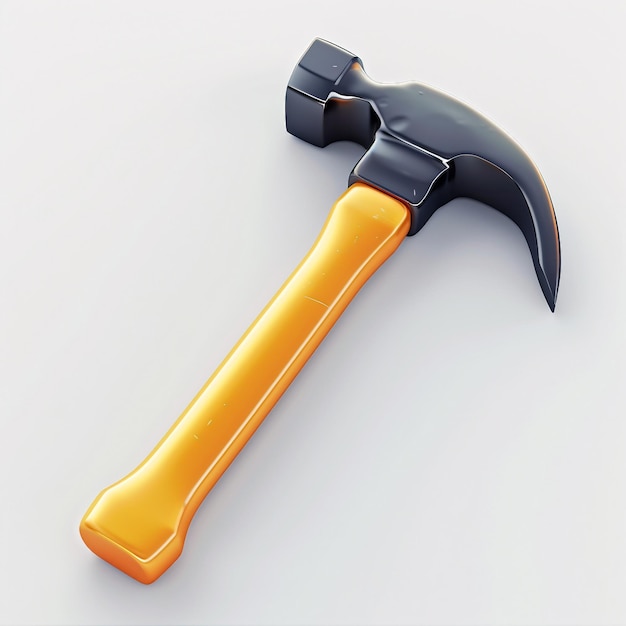 hammer icon 3D render white background generative AI