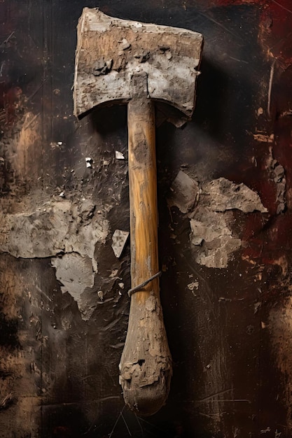 a hammer on a rustic background