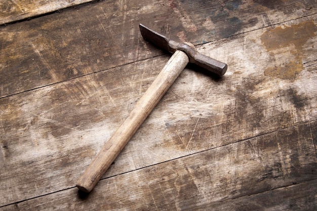 Hammer on a table