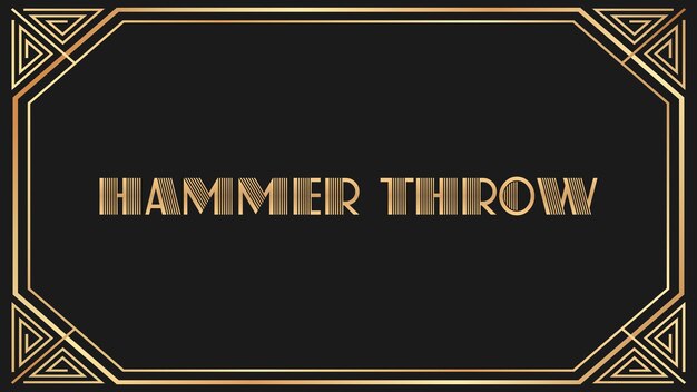 Photo hammer throw jazz gold text