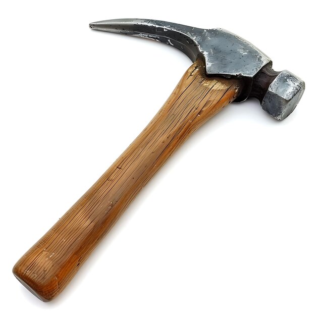 Hammer With Wooden Handle and Steel Head a Tool Used for Dri Isolated Clean Blank BG Items Design