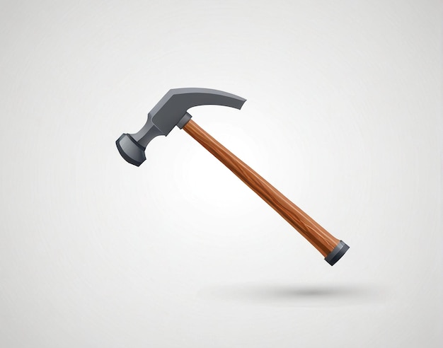 a hammer with a wooden handle