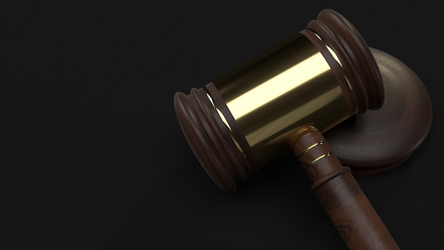 Photo hammer wood 3d rendering for law .