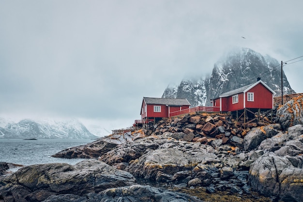 Photo hamnoy fishing village on lofoten islands norway