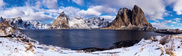 Hamnoy winter panorama