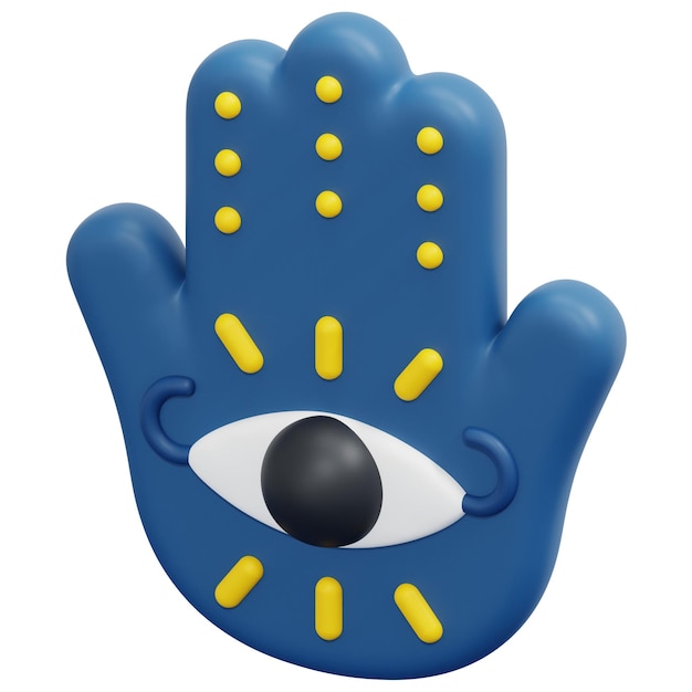 hamsa 3d render icon illustration